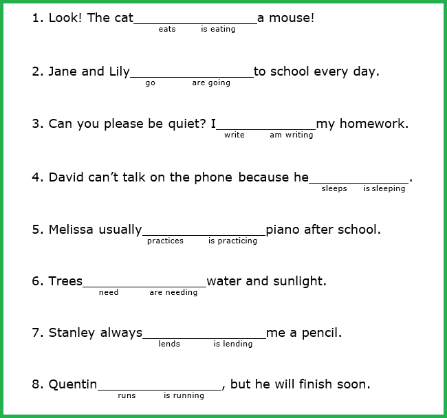 Present Continuous Tense